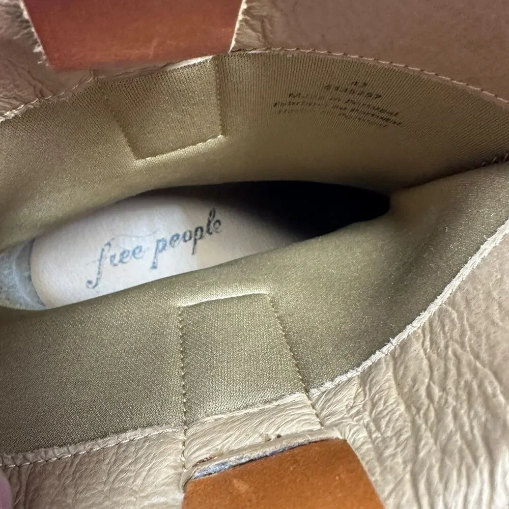 Free People Cairo Tan‎ Platform Leather Booties Size 42 US Size 11 NWOB